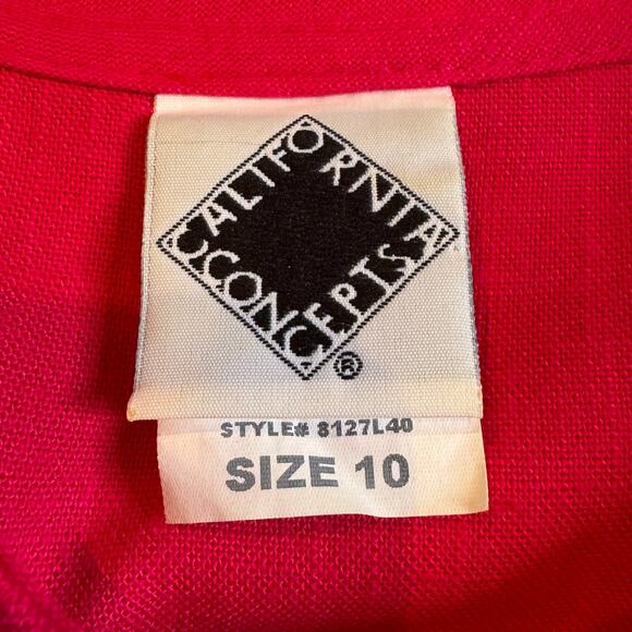 Vintage Y2K California Concepts Size 10 Hot Pink Tank Style Sheath Dress - Picture 5 of 6